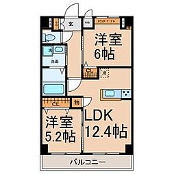 THE RESIDENCE SAKURAYAMA WEST 2LDKの間取図画像