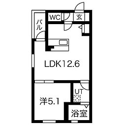 NAGOYAtheGARDEN 1LDKの間取図画像