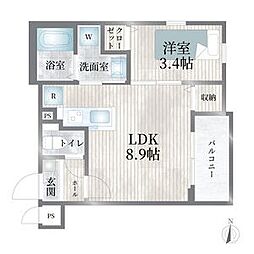 Cherim浄心West 1LDKの間取図画像