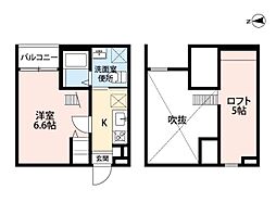 SUNSHINEμ 1Kの間取図画像