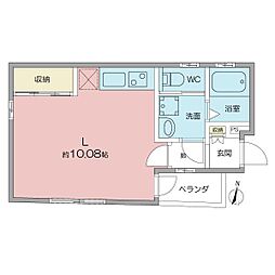 Wcube ワンルームの間取図画像