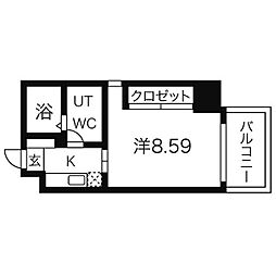 グランデ浅間町 1Kの間取図画像