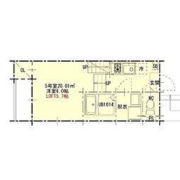 ルキシオン名古屋 1SKの間取図画像