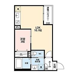 GRANDBLUEDOTOKUSHIMMACHII 1LDKの間取図画像