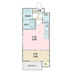 MOVE庄内通 1LDKの間取図画像