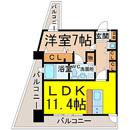 VARIE東別院 1LDKの間取図画像