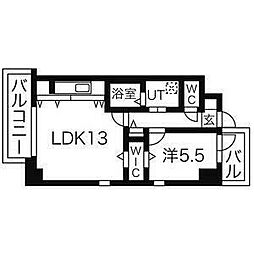リーヴァストゥーディオ丸の内 1LDKの間取図画像