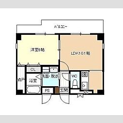 エスト荒子 1LDKの間取図画像