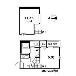 サダルスウド 1SKの間取図画像