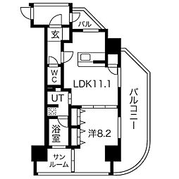 さくらHillsARAKO 1LDKの間取図画像