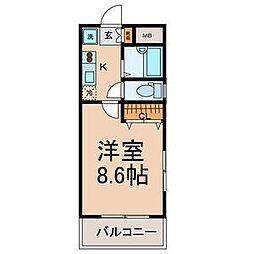 グランドハイツ21 1Kの間取図画像