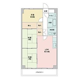 レジディア日比野 3LDKの間取図画像