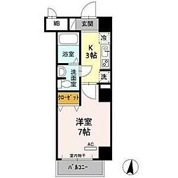 Casa八番館 1Kの間取図画像