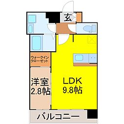 名古屋市中区新栄2丁目マンション 1LDKの間取図画像