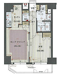 プレサンス鶴舞グリーンパーク 1LDKの間取図画像