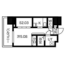 エステシア上前津 1Kの間取図画像