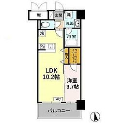 クレール則武 1LDKの間取図画像