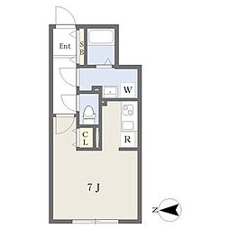 MTM東別院 1Kの間取図画像
