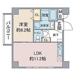 ショコラ 1LDKの間取図画像