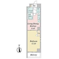 BSRESIDENCESAKAE 1LDKの間取図画像