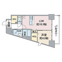 REVELER大須 1LDKの間取図画像