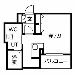 ディアレイシャス金山 ワンルームの間取図画像