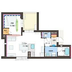 エクラージュM 1LDKの間取図画像