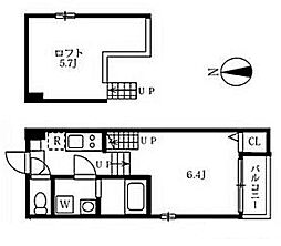 ハーモニーテラス姫宮町 1SKの間取図画像