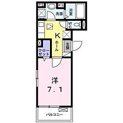 シャンテハウス中根3 1Kの間取図画像