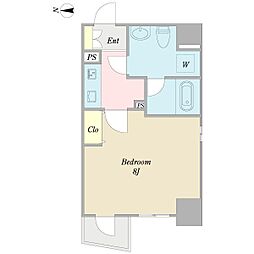 アクアヒルズ 1Kの間取図画像