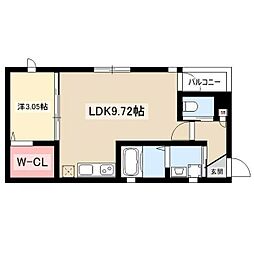 ESPRE中村公園 1LDKの間取図画像