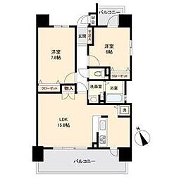 willDo伝馬町 2LDKの間取図画像
