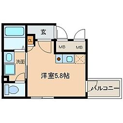 Prendre2 ワンルームの間取図画像