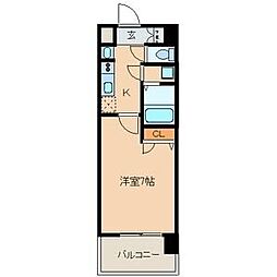 UURコート名古屋名駅 1Kの間取図画像