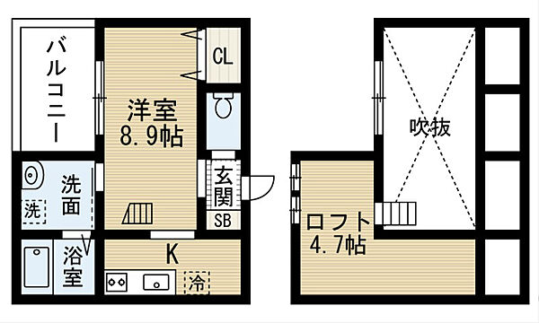 愛知県名古屋市北区東味鋺２丁目(賃貸アパート1K・2階・21.82㎡)の写真 その2