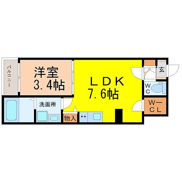 愛知県名古屋市中区新栄３丁目(賃貸アパート1SLDK・3階・28.66㎡)の写真 その2