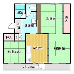 山田池住宅10号棟 2LDKの間取図画像