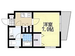シェルト垂水 1Kの間取図画像