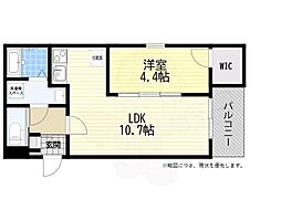 神戸市垂水区王居殿1丁目アパート 1LDKの間取図画像
