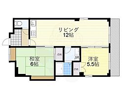 ヴィユー歌敷山 2LDKの間取図画像