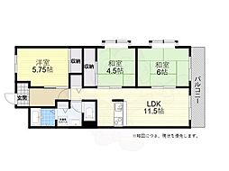 ラフェスタ二見 1階3LDKの間取り