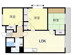 メゾン霞ケ丘 3LDKの間取図画像