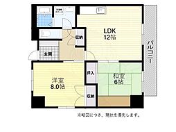 はぁーとめぞん明宝 2LDKの間取図画像