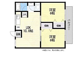 グリーンマンション1 2LDKの間取図画像