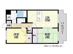 クレベール 2LDKの間取図画像