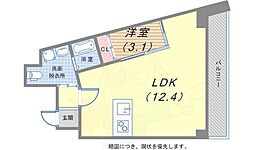 アロハ海岸通 1LDKの間取図画像
