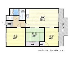 清秀レジデンス 3LDKの間取図画像