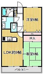 垂水ヴィレッジ 2LDKの間取図画像