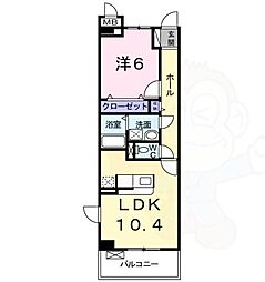 グランド・サン・フローラM 1LDKの間取図画像