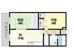 カーサプレミール 2LDKの間取図画像